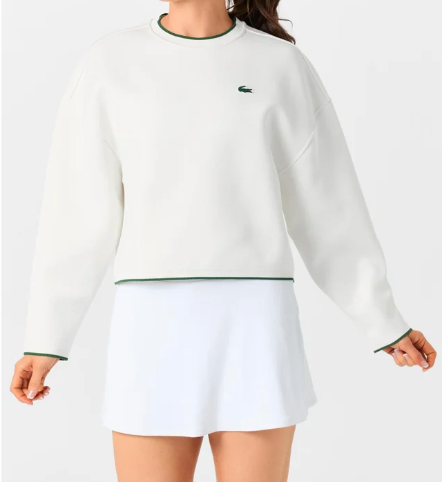 Lacoste Sweater Women White (Collar green) - SF419051X0N